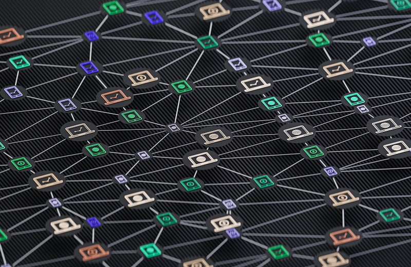 Connected nodes forming a network
